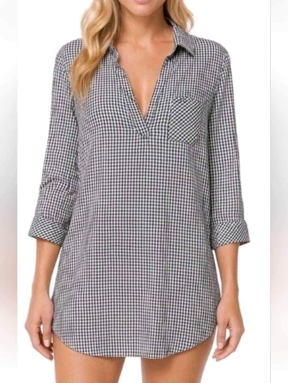 Vineyard Vines New Blue Gingham Check Grand Cayman Dress Cover-up  160.00